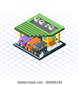 Isometric Mini Car Showroom 