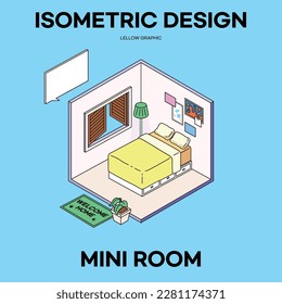 Isometric Mini Room Cute Interior