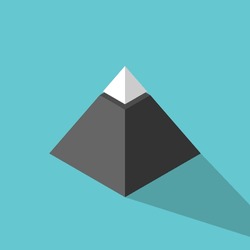 Isometric Minimal Mountain Or Pyramid. Nature, Minority, Majority, Pareto Principle, Social Inequality, Top And Bottom Concept. Flat Design. EPS 8 Vector Illustration, No Transparency, No Gradients