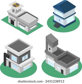 isometric minimalist home vector set