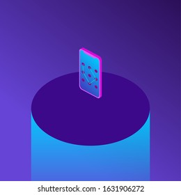 Isometric mobile concept. Can use for web banner, infographics.