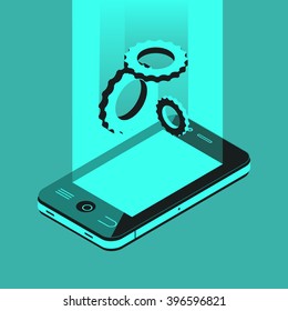 isometric mobile info flat technology web service