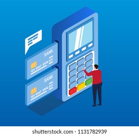 Isometric mobile payment concept