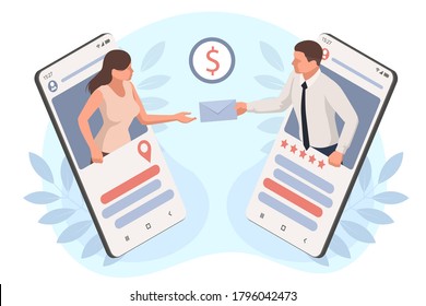 Isometric Mobile Payments Using Smartphone, Secure Mobile Payment, Money Transfer Service, Transaction. Money Transaction Online.