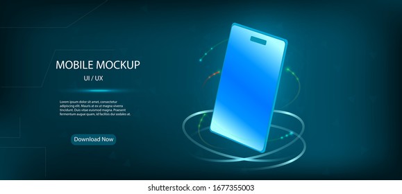 Isometric mobile phone. 3d isometric vector illustration. Smartphone at different angles. The layout of the universal device. Template for infographic presentation 3D realistic phones. Vector mockups.