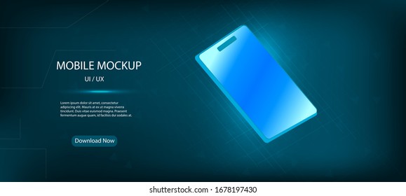 Isometric mobile phone. 3d isometric vector illustration. Smartphone at different angles. The layout of the universal device. Template for infographic presentation 3D realistic phones. Vector mockups.