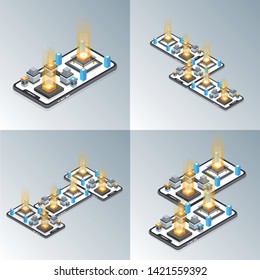Isometric mobile Phone and apps functions