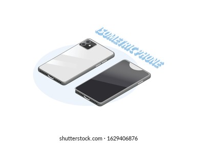 Isometric Mockup Phone Illustration With Perfect Body, Suitable for Diagrams, Infographics, Game Asset, And Other Graphic Related Assets