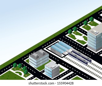 The isometric model of the transport on the background of sky