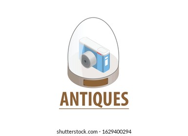 Isometric Modern Antique Camera Display, Suitable for Diagrams, Infographics, Game Asset, And Other Graphic Related Assets
