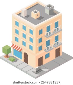 Ilustração isométrica moderna do vetor de construção