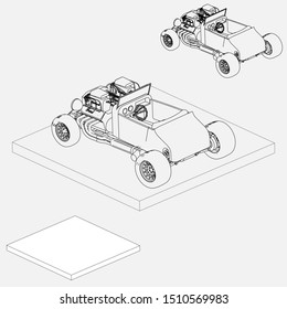 Isometric modern car. High quality modern car isolated