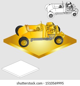Isometric modern car. High quality modern car isolated