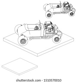 Isometric modern car. High quality modern car isolated