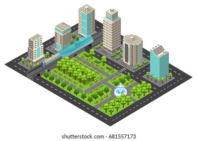 Isometric Modern Cityscape Concept