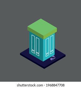 isometric modern colorful flat building design vector