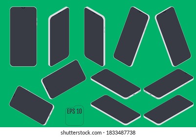 Isometric modern flat smartphone. Vector