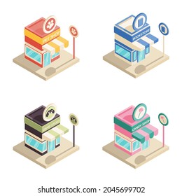 Isometric modern shop flat design