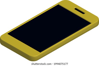 Isometric Modern Smart Phone Mock up Vector. Vector Isometric Modern Mobile Phone
