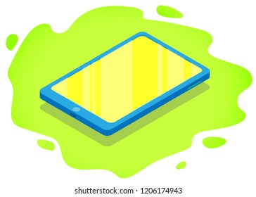 Isometric modern touch tablet. Flat design concept. For info-graphics and design. Vector illustration. 