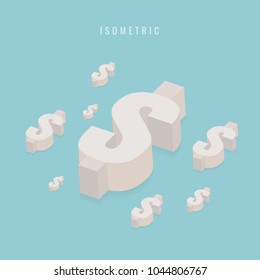 isometric. Money Transfer. 3D. vector illustration. on blue background