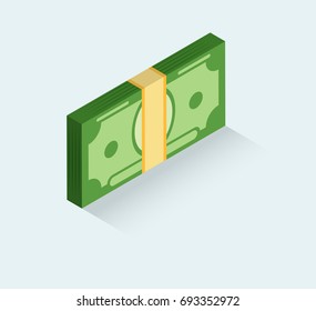 Isometric Money. Vector Illustration