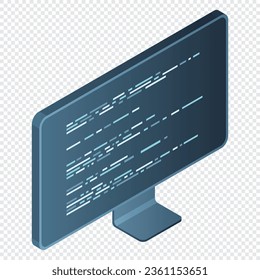 Isometric monitor. Computer monitor isometric desktop. Modern monitor. Vector illustration