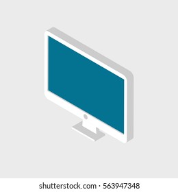 Isometric monoblock computer for advertising and promotion. Vector illustration