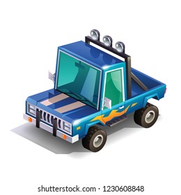 Isometric monster truck illustration