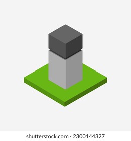 Isometric monument on a background
