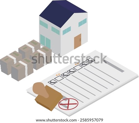 Isometric mortgage loan image material