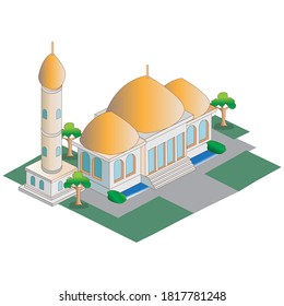 Isometric Mosque Building and Icon