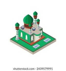 Isometric mosque illustration concept design object