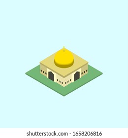 isometric mosque, vector of places of worship of Muslims.