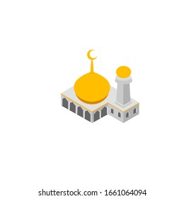 isometric mosque, vector of places of worship of Muslims.