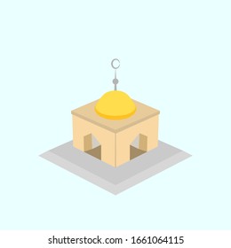 mezquita isométrica, vector de lugares de culto de los musulmanes.