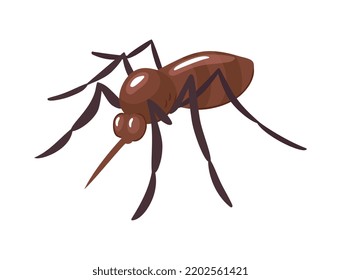 Isometric mosquito on white background 3d vector illustration