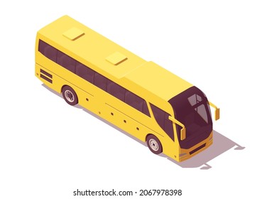 Isometric Motor Coach Bus. Vector Illustration. Collection