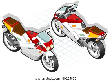 Isometric Motorcycle