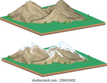 Isometric Mountain Landscape