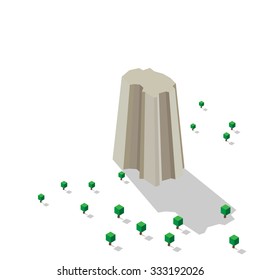 isometric Mountains abstract landscape