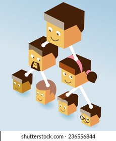 Isometric Multi Level Marketing. Vector illustration