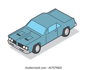 Isometric Muscle Car 2 Vector