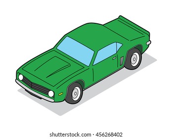 Isometric Muscle Car Vector