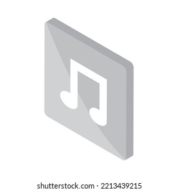 isometric music development button icon isolated