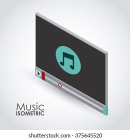 isometric music icon design 