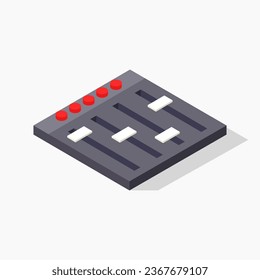 Isometric music mixer illustrated in vector