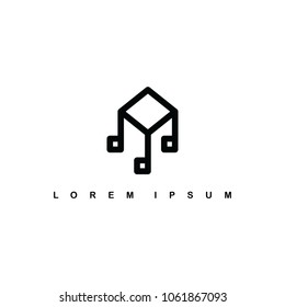 isometric music note sign logo logotype vector art illustration