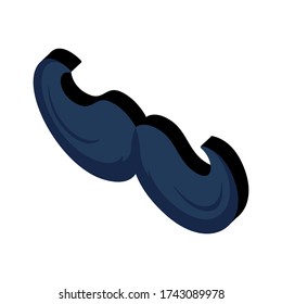 Isometric del icono de Mustache en estilo plano de moda. Ilustración vectorial. EPS 10.