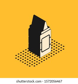 Isometric Mustard bottle icon isolated on yellow background.  Vector Illustration